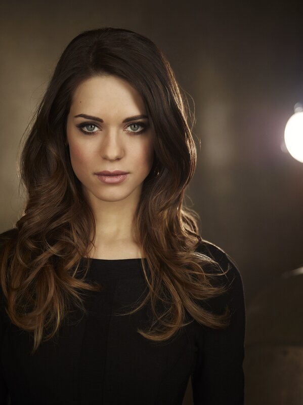Woman with Long Brown Hair — Dramatic, Photograph, Black Top, Studio Light