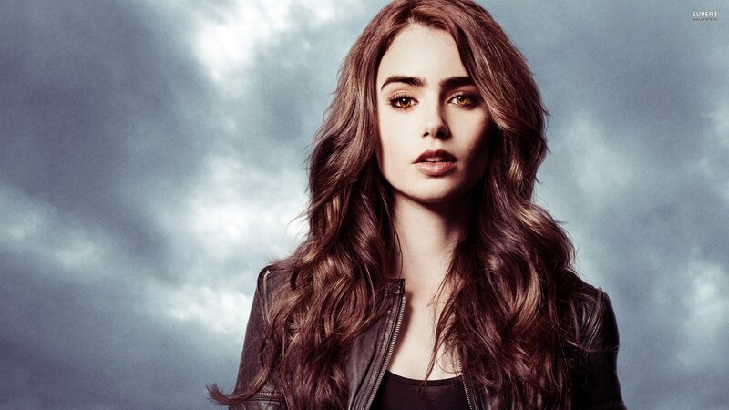 Woman with Long Brown Hair — Dramatic, Photograph, Leather Jacket, Cloudy Sky