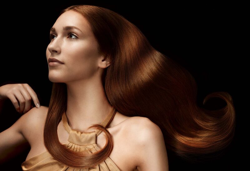 Woman with Long Brown Hair — Dramatic, Photograph, Necklace, Shoulder