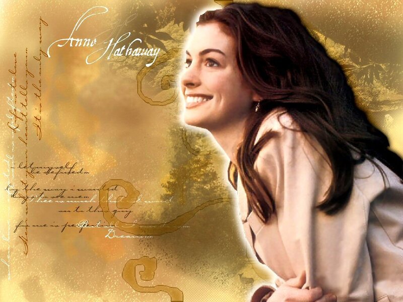 Woman with Long Brown Hair — Gold, Dreamy