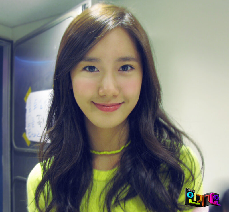 Woman with Long Brown Hair — Green, Neutral, Photograph, Yellow Shirt