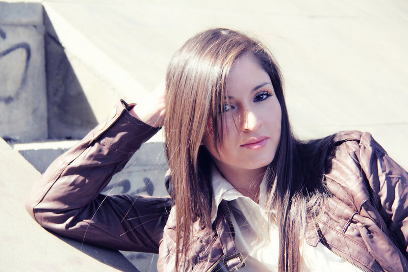 Woman with Long Brown Hair — Neutral, Afternoon, Photograph, Jacket