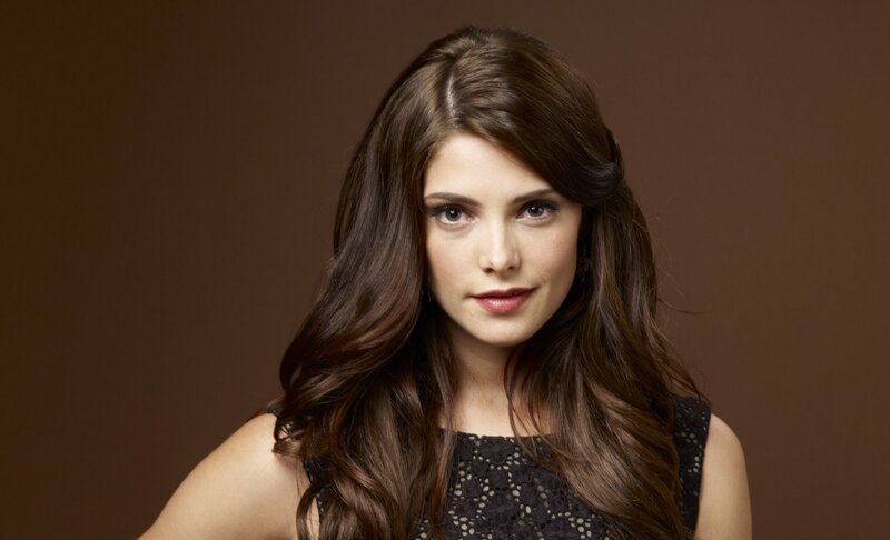 Woman with Long Brown Hair — Neutral, Photograph, Black Top, Brown Background