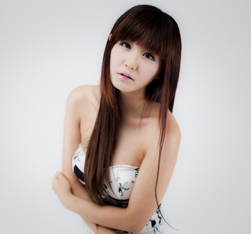 Woman with Long Brown Hair — Neutral, Photograph, Long Hair, Striped Top