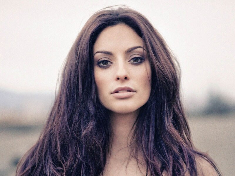 Woman with Long Brown Hair — Neutral, Photograph, Shoulders, Beige