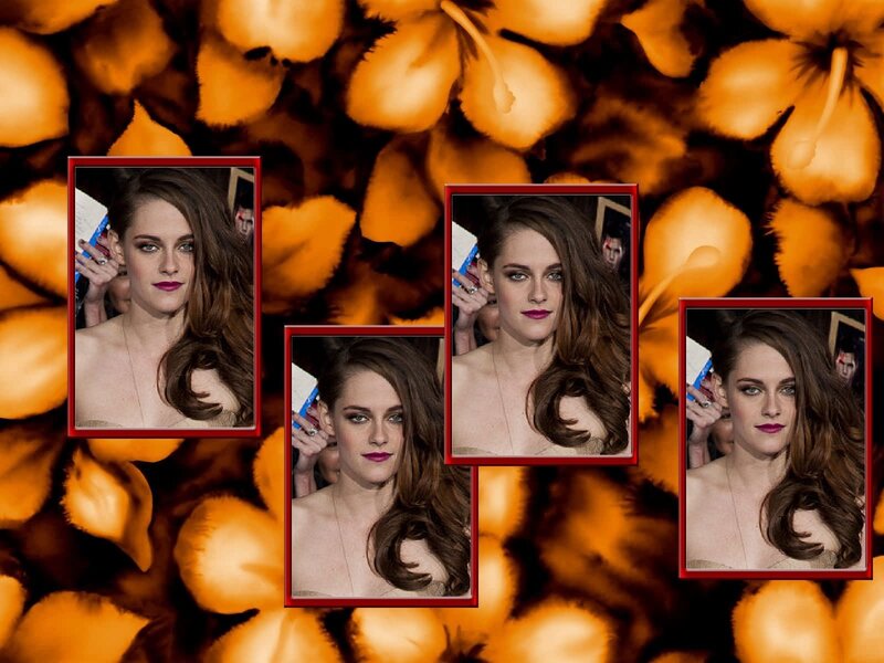Woman with Long Brown Hair — Orange, Dramatic