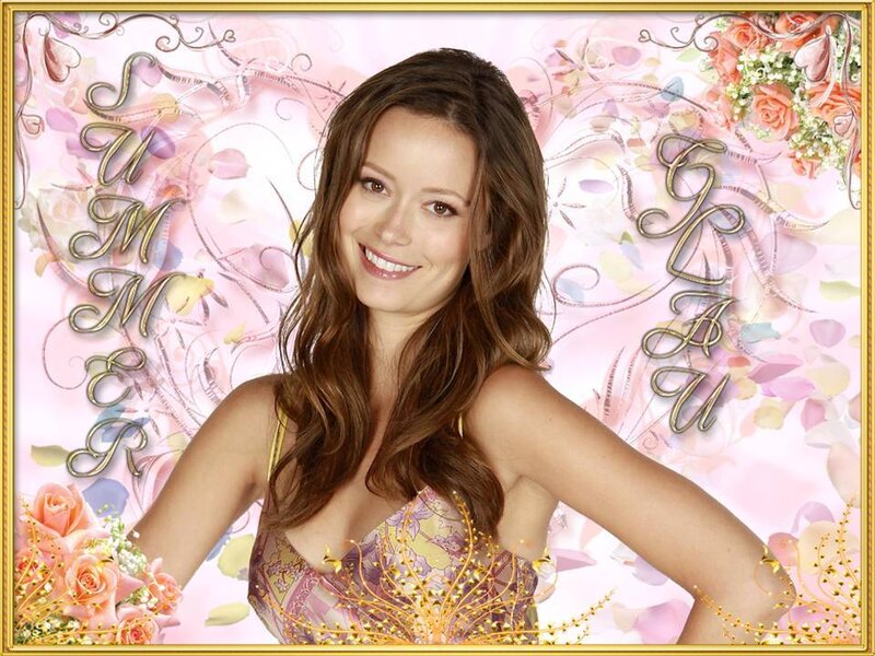 Woman with Long Brown Hair — Pink, Cheerful