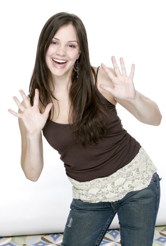 Woman with Long Brown Hair — Playful, Photograph, Tank Top
