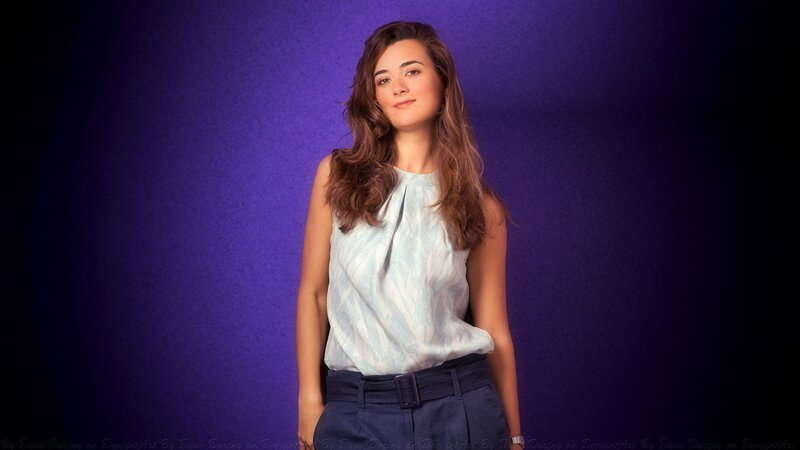 Woman with Long Brown Hair — Purple, Calm