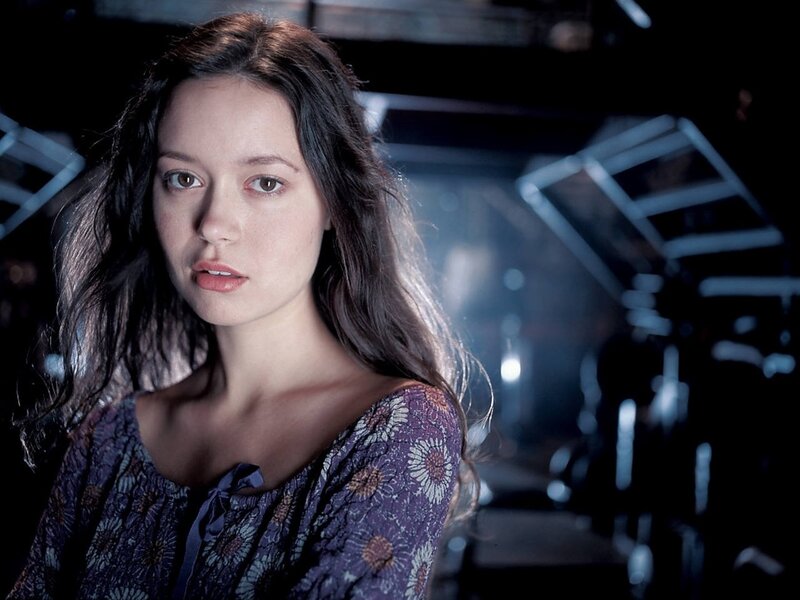 Woman with Long Brown Hair — Purple, Dramatic, Night