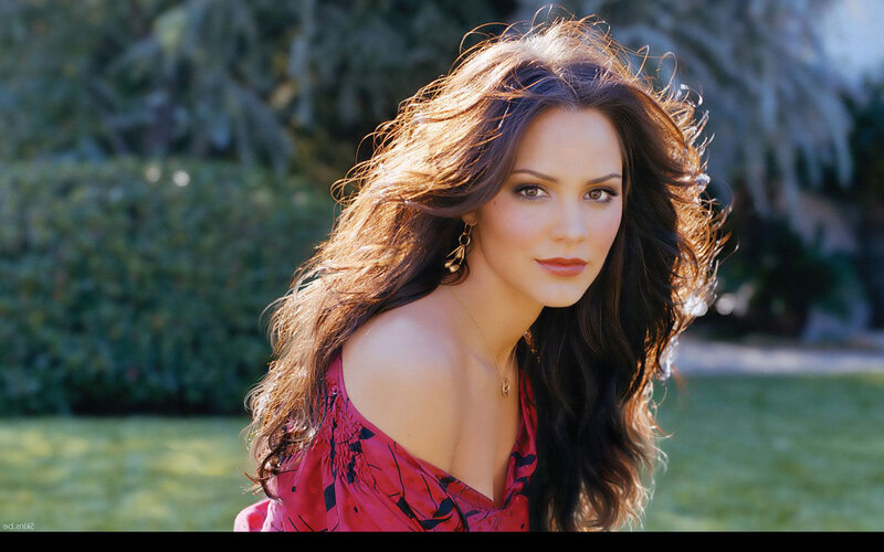 Woman with Long Brown Hair — Red, Serene, Afternoon, Photograph