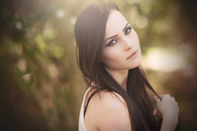 Woman with Long Brown Hair — Serene, Afternoon, Photograph, Eyes