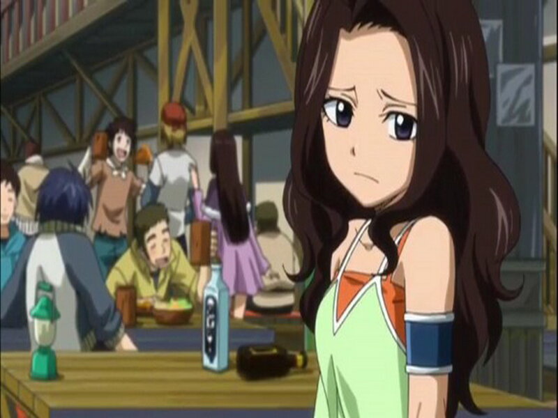 Woman with Long Brown Hair — Serious, Anime