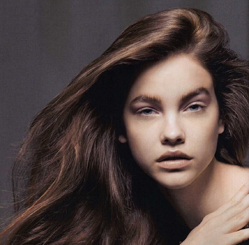 Woman with Long Brown Hair — Serious, Photograph
