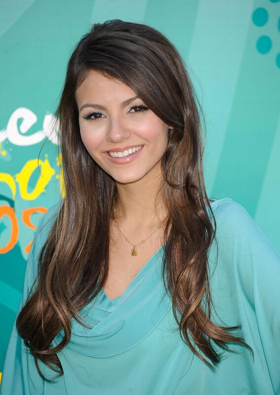 Woman with Long Brown Hair — Teal, Happy, Photograph