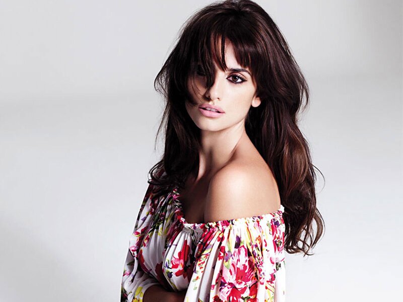 Woman with Long Brown Hair — White, Confident, Photograph, Floral Dress, Bangs