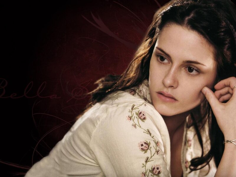 Woman with Long Brown Hair — White, Dramatic