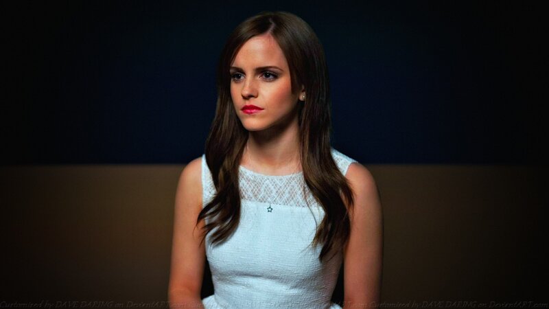 Woman with Long Brown Hair — White, Serious, Photograph, White Dress