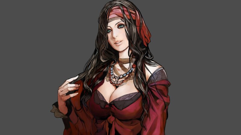 woman with long dark hair