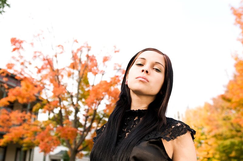 woman with long dark hair