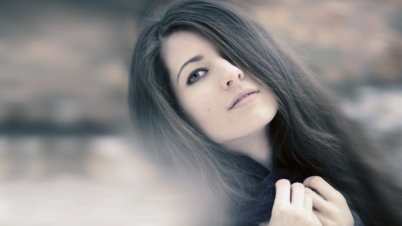 woman with long dark hair
