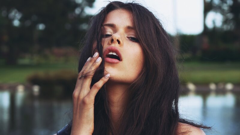 woman with long dark hair