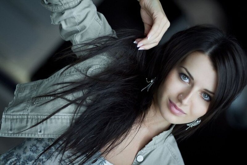 woman with long dark hair