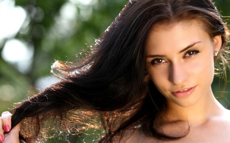 woman with long dark hair