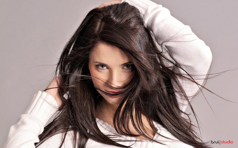 woman with long dark hair