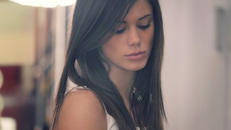 woman with long dark hair