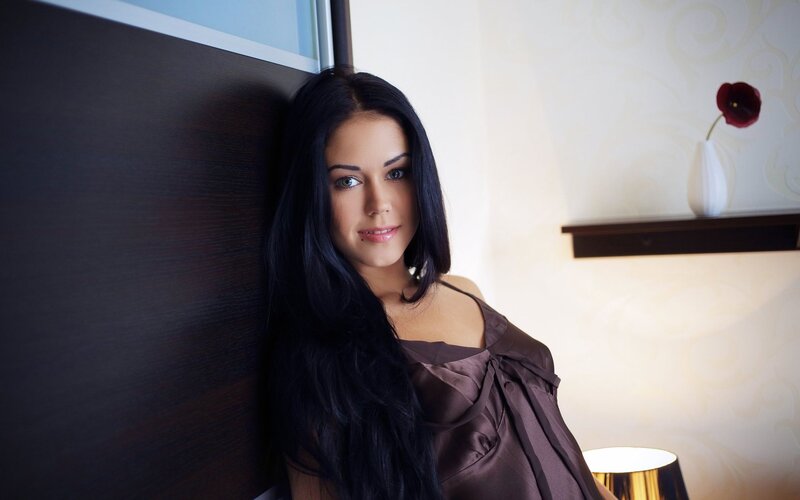 woman with long dark hair