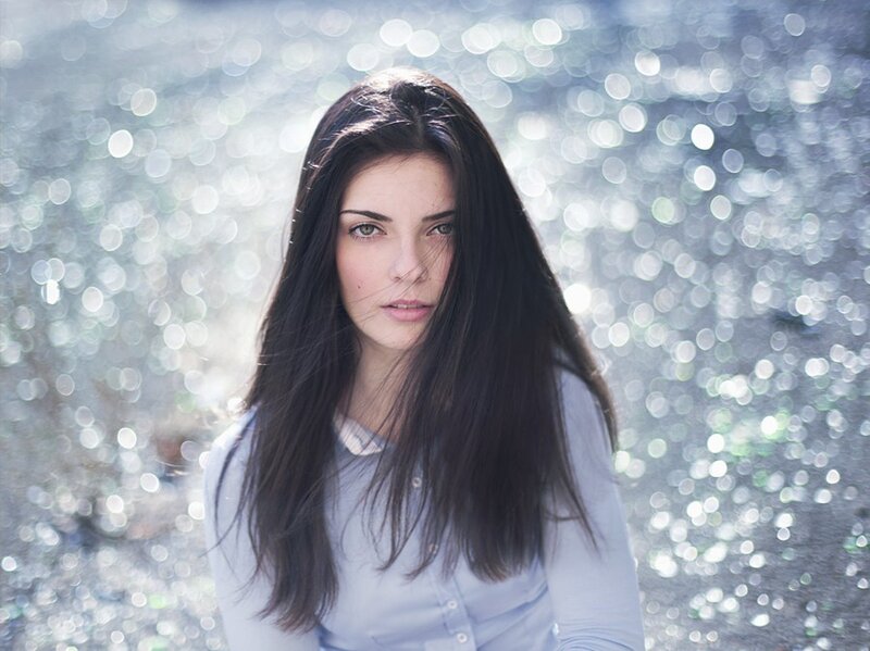 woman with long dark hair