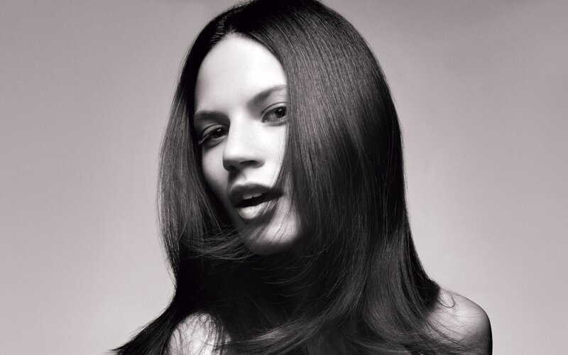 woman with long dark hair