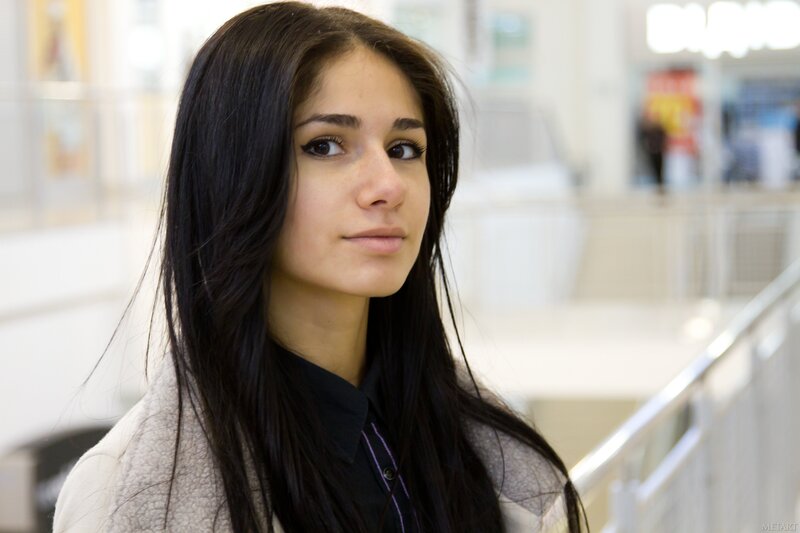 woman with long dark hair