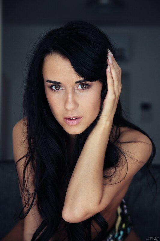 woman with long dark hair
