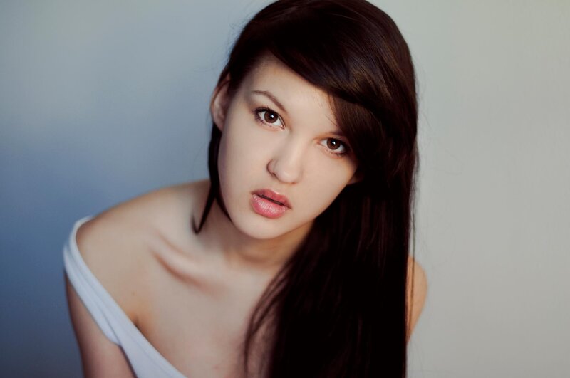 woman with long dark hair