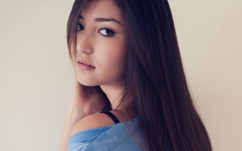 woman with long dark hair
