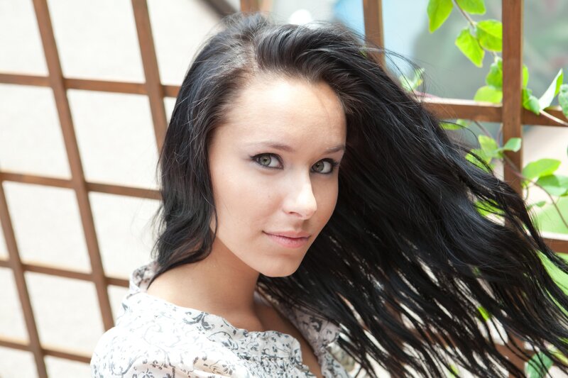 woman with long dark hair