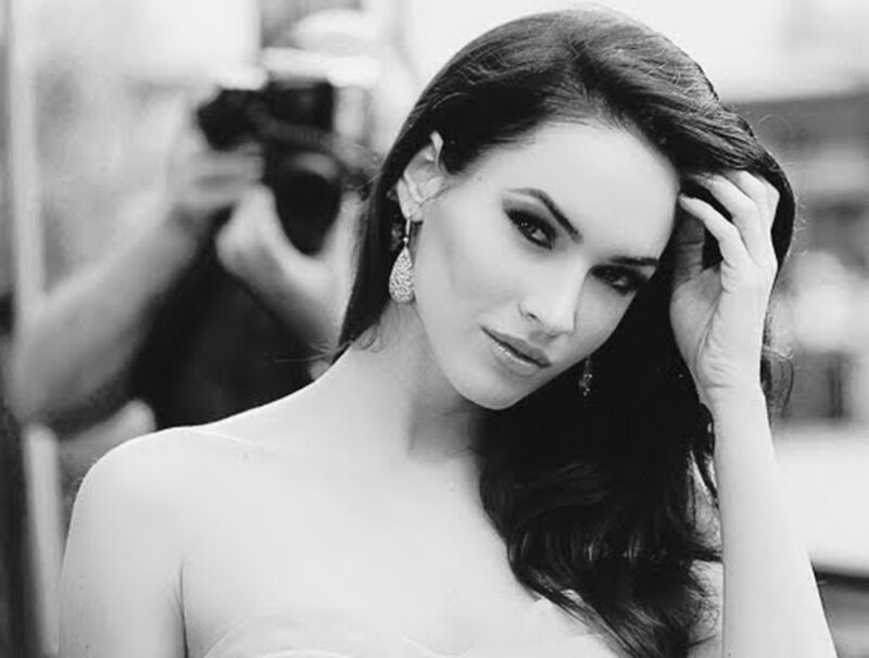 Woman with Long Dark Hair — Black, Confident, Photograph, Earrings
