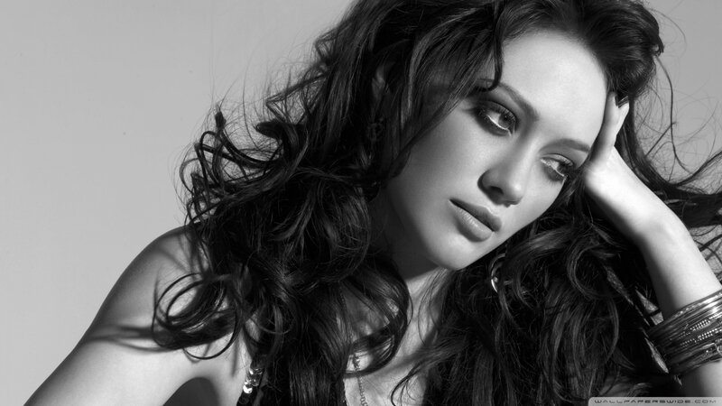 Woman with Long Dark Hair — Black, Dramatic, Photograph, Hand