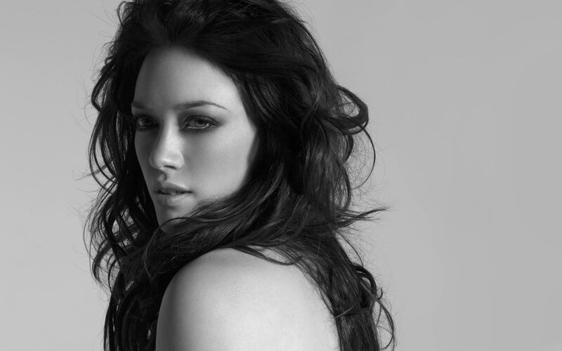Woman with Long Dark Hair — Black, Dramatic, Photograph, Shoulder, Makeup