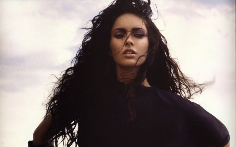Woman with Long Dark Hair — Black, Dramatic, Photograph, Sky