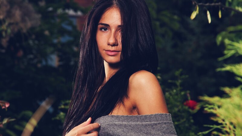 Woman with Long Dark Hair — Black, Natural, Afternoon