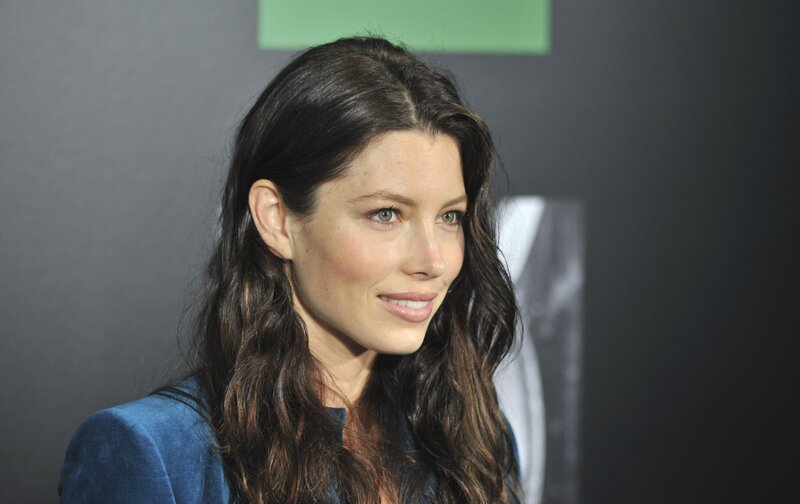 Woman with Long Dark Hair — Blue, Neutral, Photograph, Blue Jacket