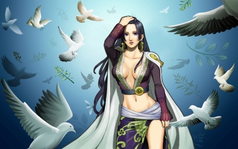 Woman with Long Dark Hair — Blue, Serene, Anime