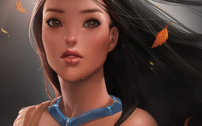 Woman with Long Dark Hair — Brown, Calm, Autumn