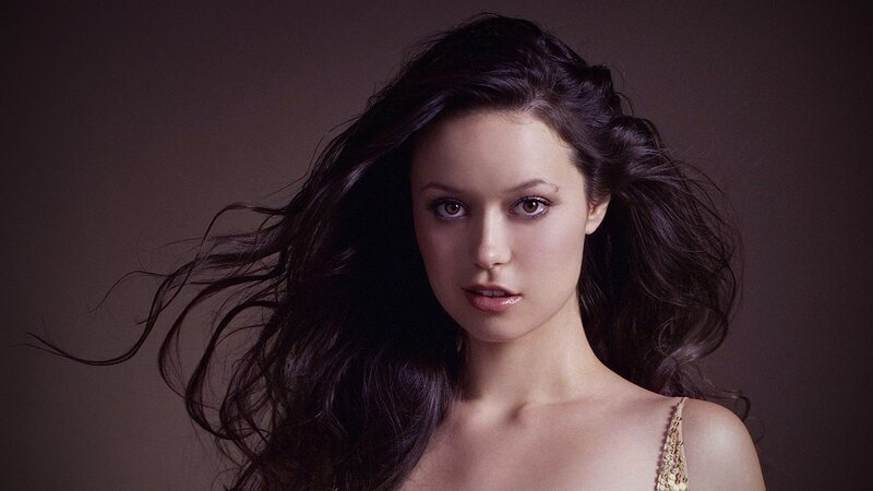 Woman with Long Dark Hair — Brown, Dramatic, Photograph, Gold Strap