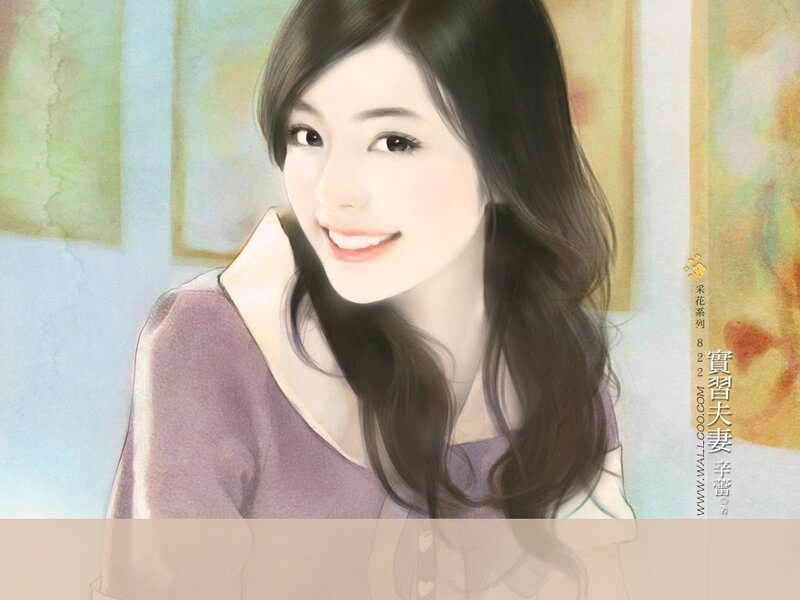 Woman with Long Dark Hair — Purple, Calm