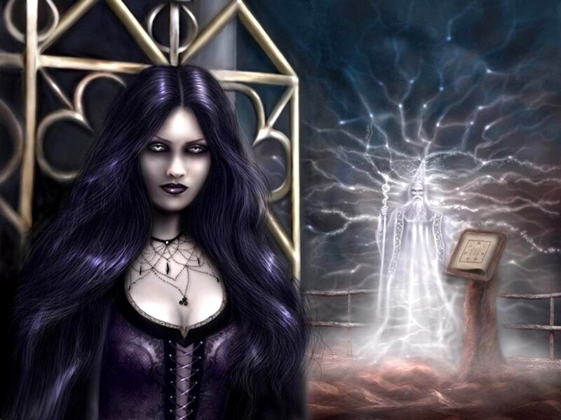 Woman with Long Dark Hair — Purple, Dramatic