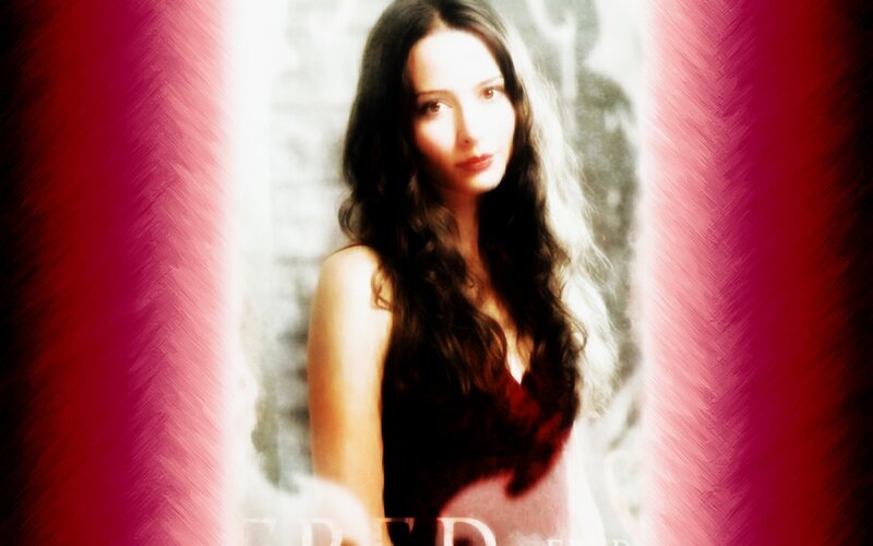 Woman with Long Dark Hair — Red, Dramatic, Photograph, Red Background